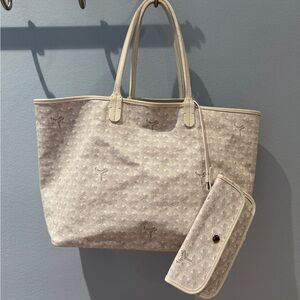 Goyard Cream Tote Bag with Pouch